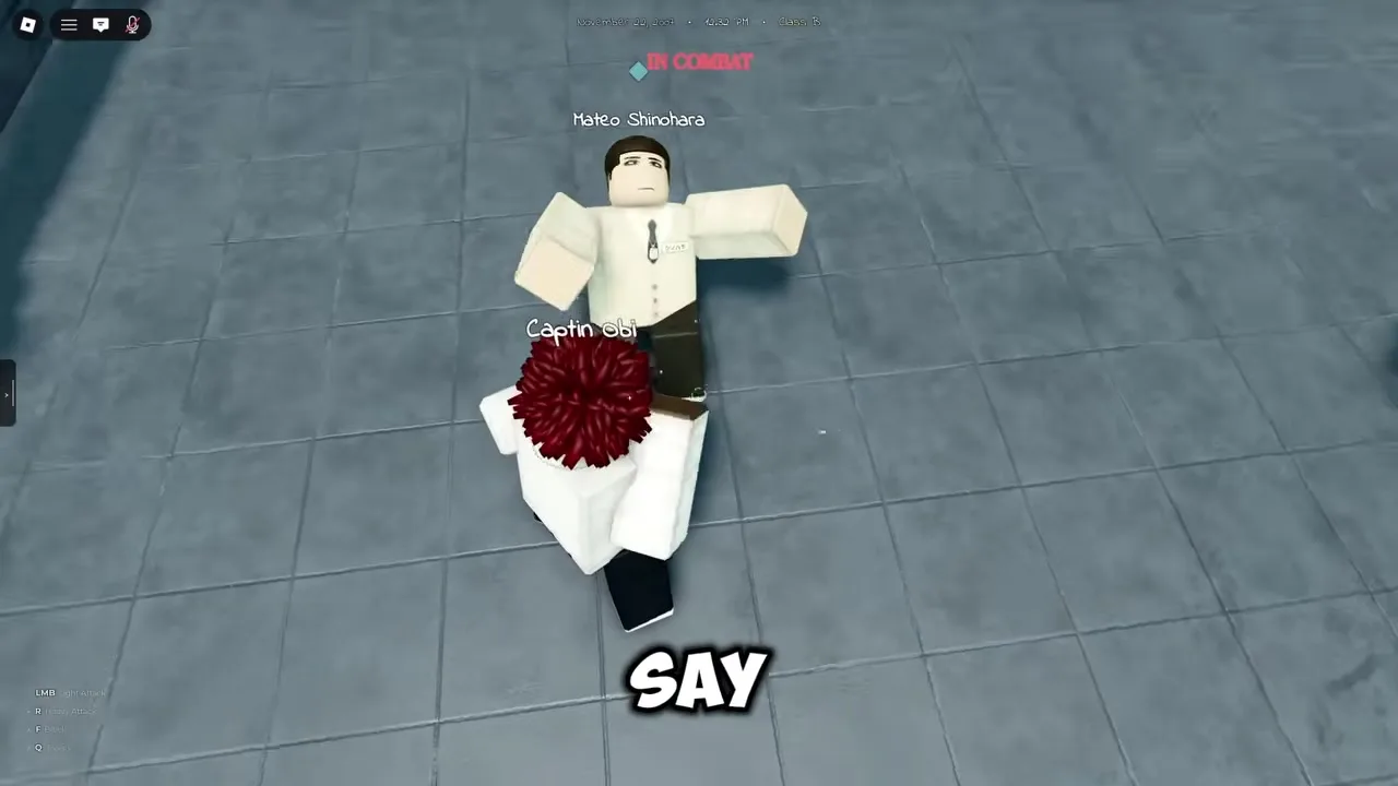 Gakuran Roblox combat — parry timing against a second light attack in a chain